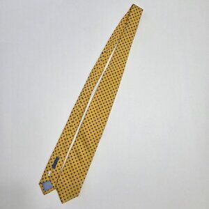 NWT - JZ Richards Men’s Yellow Silk Tie – Blue Floral Medallion Pattern